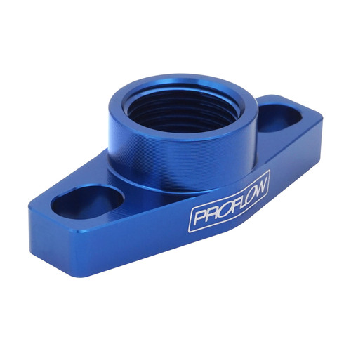 Proflow Adapter, Turbo Oil Drain, 38-44mm GT Aluminium Adaptor, -08AN Female, Blue