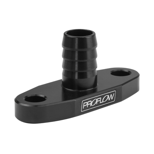 Proflow Adapter, Turbo Oil Drain, 52mm T3/T4 Aluminium Adaptor 5/8in. Barb Black