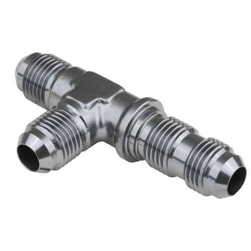 Proflow Fitting, Adaptor -16AN Flare Bulkhead Run Tee Silver