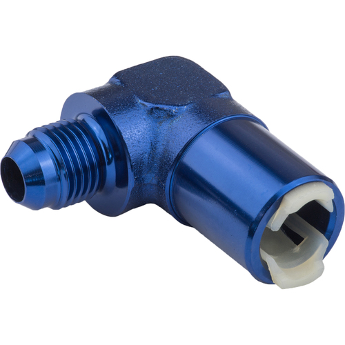 Proflow 3/8in. Female Fitting Quick Connect 90 Degree To -08AN Male, Blue