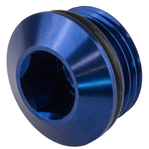 Proflow AN Port Plug, Low Profile Allen Key M16 x 1.50, Blue
