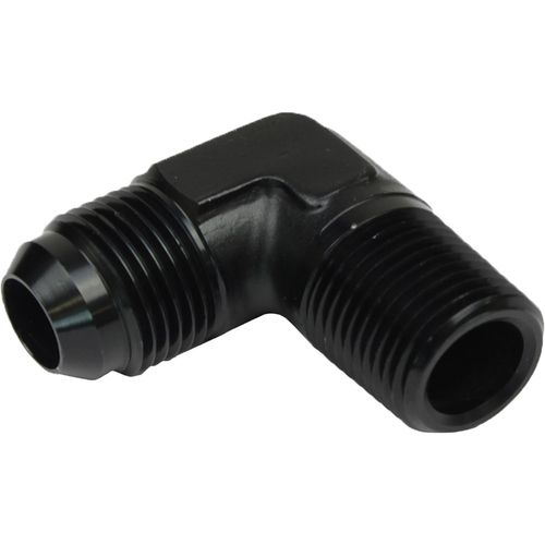 Proflow Male Adaptor -04AN To 1/4in. NPT 90 Degree, Black