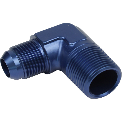 Proflow Male Adaptor -08AN To 1/4in. NPT 90 Degree, Blue