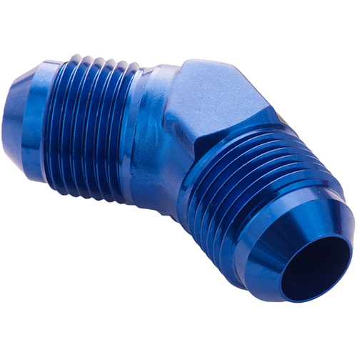 Proflow Male Flare Union Adaptor -06AN 45 Degree Union, Blue