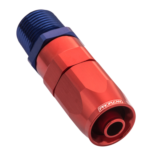 Proflow Fitting, Male Hose End Straight 1/8in. NPT To -06AN Hose, Blue