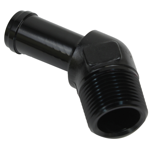 Proflow 45 Degree 3/8in. Barb Male Fitting To 1/4in. NPT, Black