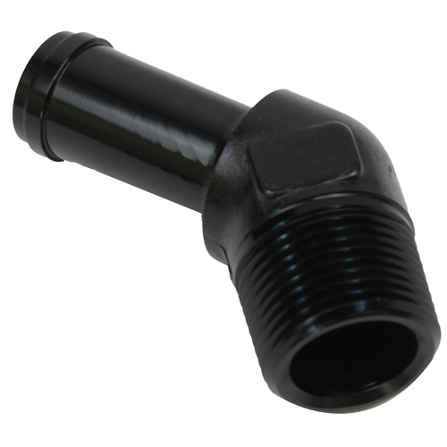 Proflow 45 Degree 5/8in. Barb Male Fitting To 1/2in. NPT, Black