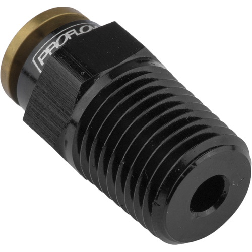 Proflow Fitting, Push To Connect Nylon Tube Straight 1/4in. Nylon Tube To 1/8in. NPT, Black