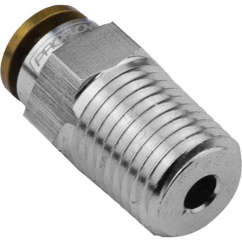 Proflow Fitting, Push To Connect Nylon Tube Straight 1/4in. Nylon Tube To 1/8in. NPT, Silver