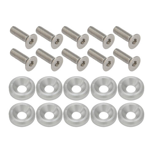 Proflow Billet Dress Up & Fender Washer Kits, M6 x 20mm, Polished, 10-Pack