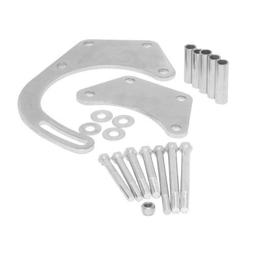 Proflow Alternator Bracket Kit, For Chevrolet Big Block, Steel, Chrome, Low Mount, Short & Long Water Pump