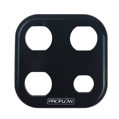 Proflow Bulkhead Aluminium Plates 4 Port Square, Black