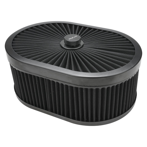 Proflow Air Filter Assembly Flow Top Oval Black 12in. x 9in. x 5in. Suit 5-1/8in. Flat Base