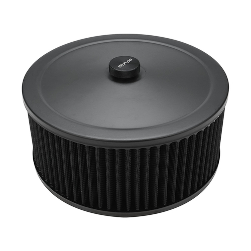 Proflow Air Filter Assembly Round 9in. x 4in, Black