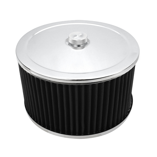 Proflow Air Filter Assembly Round 9in. x 5in., Chrome