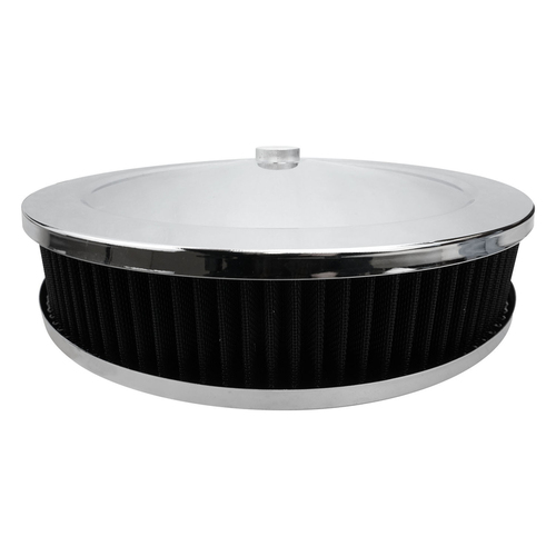 Proflow Air Filter Assembly Round 14in. x 3in, Chrome, Recessed Base,, Each