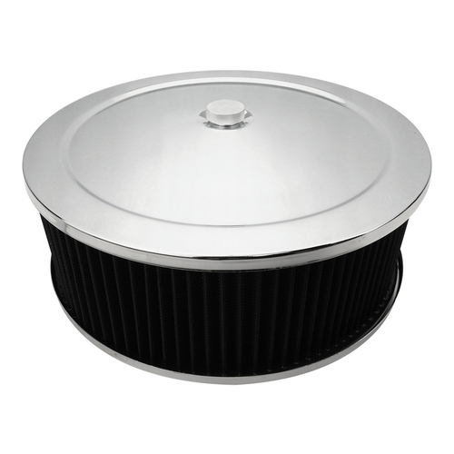 Proflow Air Filter Assembly Round 14in. x 5in, Chrome, Recessed Base, Each
