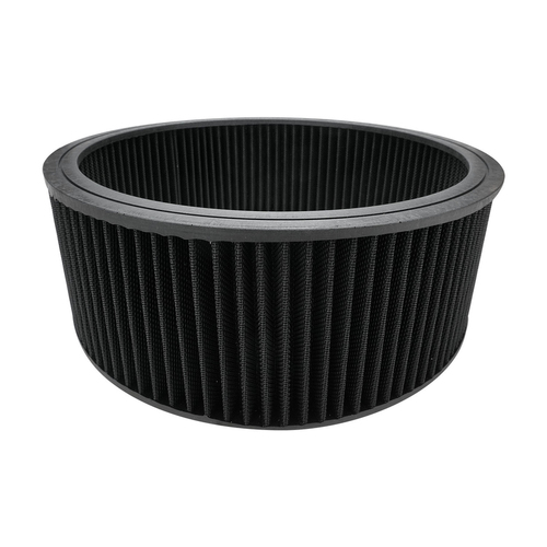 Proflow Air Filter Cleaner Black Re-usable Element Round Insert 14in. x 6in.