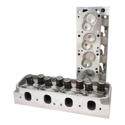 Proflow Cylinder Heads SuperMax 215, Bare, Aluminium, SB Ford 302-351 Cleveland, 3V, 73cc Chamber, 215cc Intake Runner, 630HP Out of Box, Pair