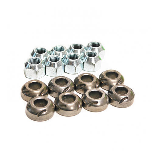 Proflow Nut, Rocker Arm Jam Nut & Ball Kit, Chev & Ford, 3/8"-24, 5/8" Wrenching, for 8 Rocker Arms, Set of 8