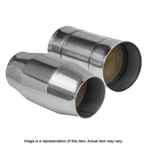 Proflow Catalytic Converter, Universal Stainless Steel Polished, 100 Cell 2.5in. x 200mm Length