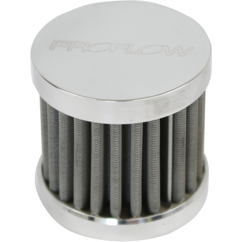 Proflow Oil Breather Filter Billet -12AN Female, Valve Cover, 90x78mm, Polished