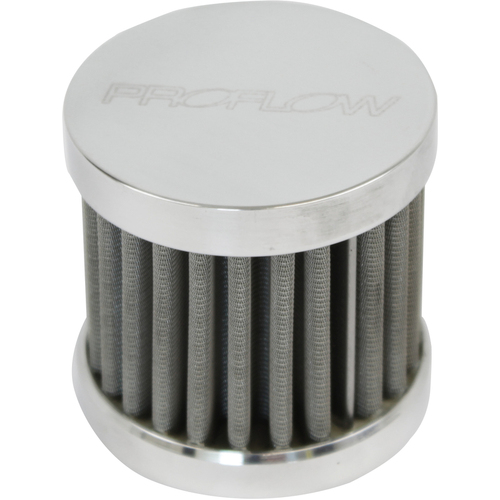 Proflow Oil Breather Filter Billet -12AN, Valve Cover, Polished