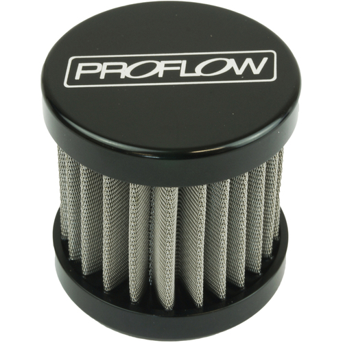 Proflow Oil Breather Filter Billet -12AN Female, Valve Cover, 90x78mm, Black