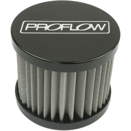 Proflow Oil Breather Filter Billet -08AN Female Thread, 60x50mm, Black