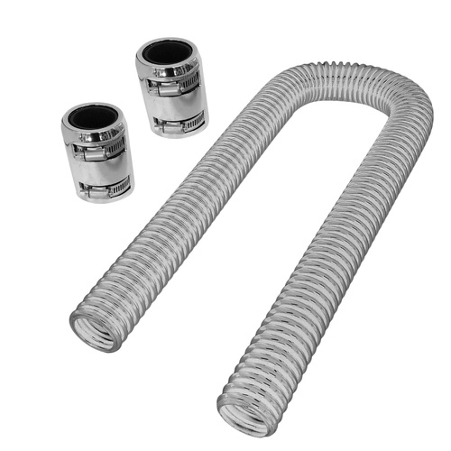 Proflow Radiator Hose Flexible, Stainless Steel Chrome Kit, . 48in. Length