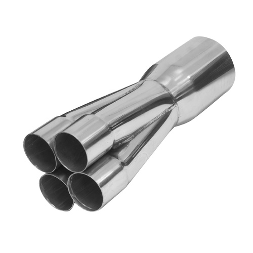 Proflow Exhaust Collector, Merge, 304 Stainless Steel, Slip On, 12in. x 1-3/4in. Primary To 3-1/2in.