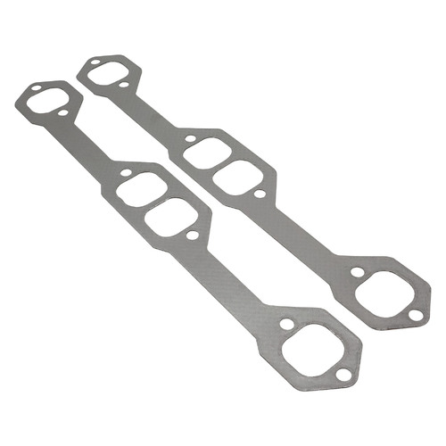 Proflow Header Extractor Gasket, For SB Chevrolet, Stainless with Graphite Overlay, 1.629" X 1.460" Port, Pair