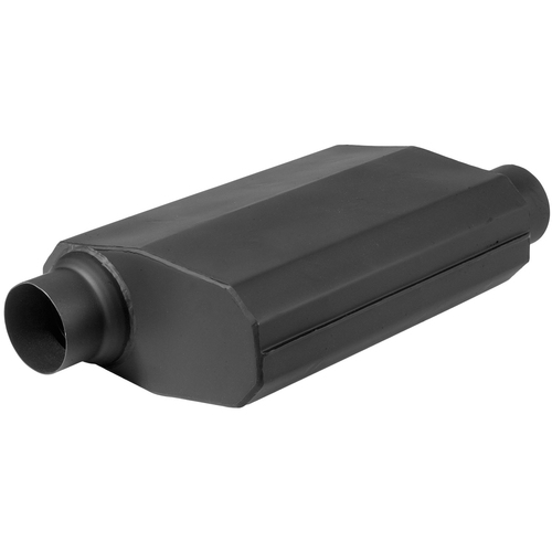 Proflow Muffler, Black Flow Chamber 2-1/4in. Side Inlet To 2-1/4in. Side Outlet
