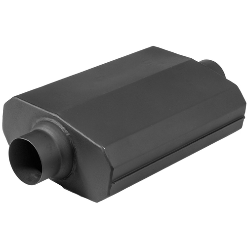 Proflow Muffler, Black Flow Chamber 2in. Centre Inlet To 2in. Centre Outlet