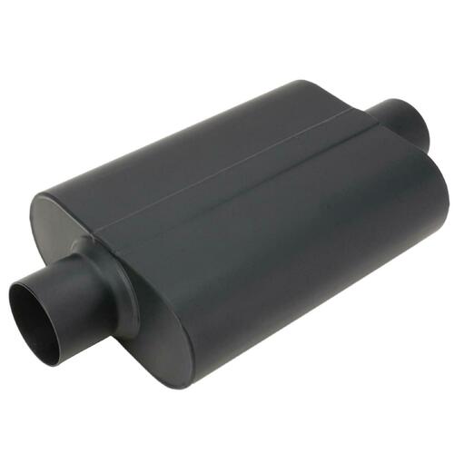 Proflow Muffler, 3.00 in, Black Compact  Flow Chamber II, Centre Inlet To 3.00 in. Centre Outlet, 9.75" x 13" x 4" body, Each
