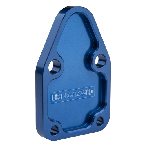 Proflow Fuel Pump Block-Off Plate, Aluminium, Blue Anodised, SB For Chevrolet, For Chrysler, Each