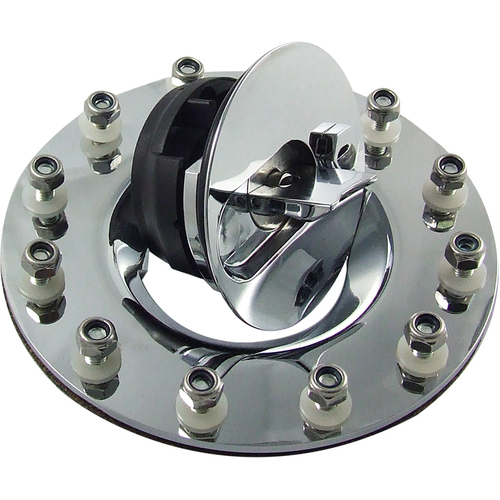 Proflow Fuel Cell Tank Cap, Flush Mount, 12 Bolt, Polished Aluminium Cap, w/Mount Kit, (Series 1)