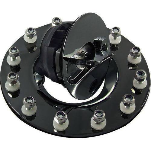 Proflow Fuel Cell Tank Cap, Flush Mount, 12 Bolt, Black Aluminium Cap, w/Mount Kit, (Series 1)