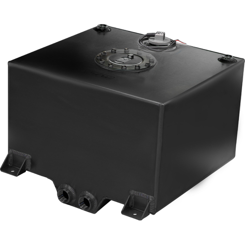 Proflow Fuel Cell, Tank, Sumped, 10Gal (38L), Aluminium, Black 410 x 380 x 260mm, With Sender Two -12 AN Female Outlets