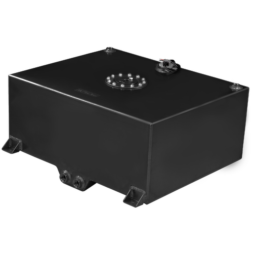Proflow Fuel Cell, Tank, Sumped, 20Gal (76L), Aluminium, Black 620 x 510 x 260mm, With Sender Two -10 AN Female Outlets
