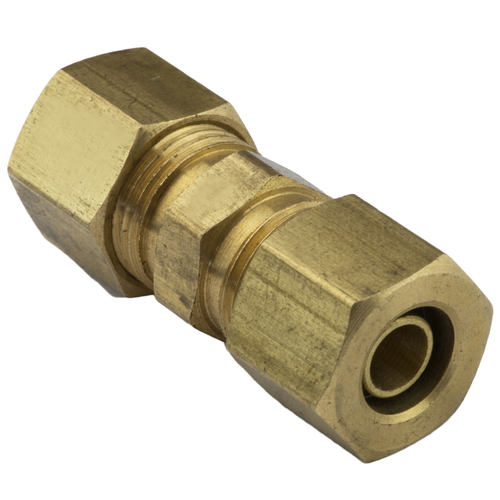 Proflow Fuel Line Connectors, Brass Connector, Nylon To Nylon 5/16in. (8mm) Tubing Joiner, Each
