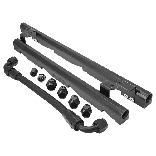 Proflow Fuel Rails, Kit, For Holden Commodore VN-VT 5.0L EFI, -08AN ORB, Billet Aluminium, Black Anodised