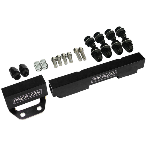 Proflow Fuel Rails Kit, Billet Aluminium, Anodised Black, For Mazda Rotary Series 4&5