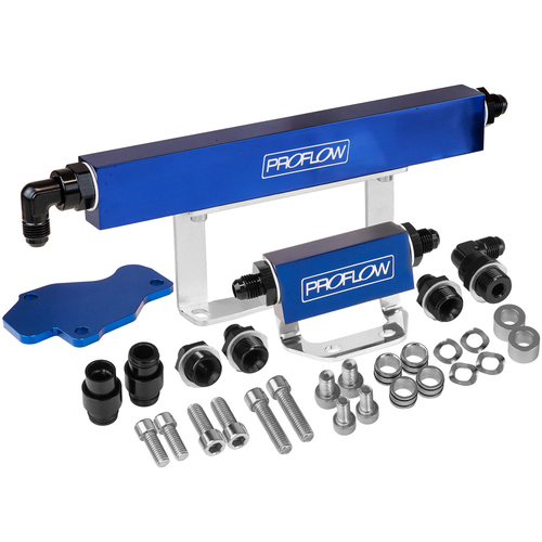 Proflow Fuel Rails Kit, Billet Aluminium, Anodised Blue, For Mazda Rotary Series 6