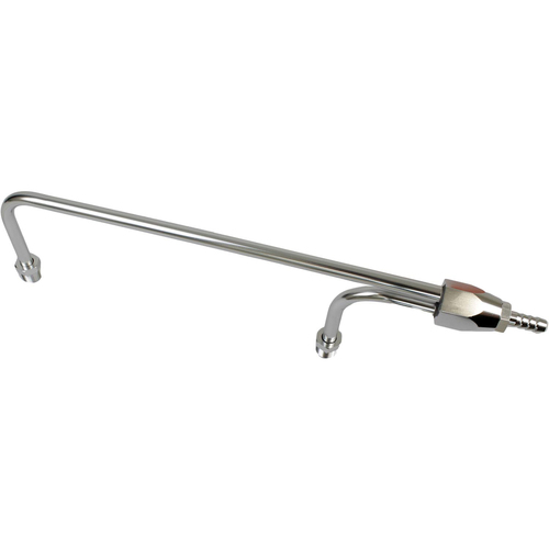 Proflow Fuel Line, Aluminium, -6AN ORB To 3/8 Barb Inlet Fitting, 1/8 NPT Gauge Port, Holley 4160, Anodised Silver