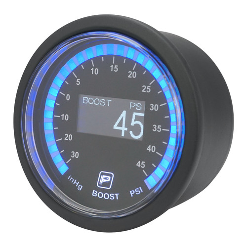 Proflow Pro Series Digital, Electrical Boost/Vacuum Gauge, 52mm, -14.5-45 PSI, w/Sensor, LED Backlight