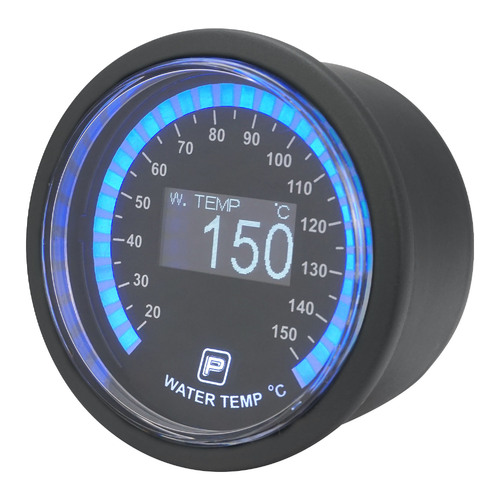 Proflow Pro Series Digital, Electrical Water Temperature Gauge, 52mm, 20-150 C, w/Sensor, LED Backlight