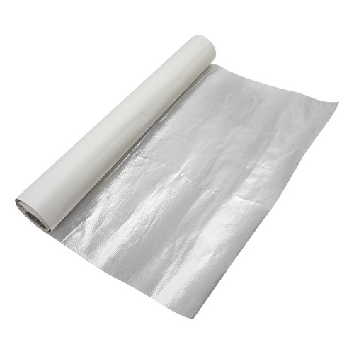 Proflow Heat Barrier, Aluminized Reflective Fibreglass Foil, 450 Degrees Celsius, Adhesive Backing, 610mm x 1220mm, 0.2mm Thick Mat