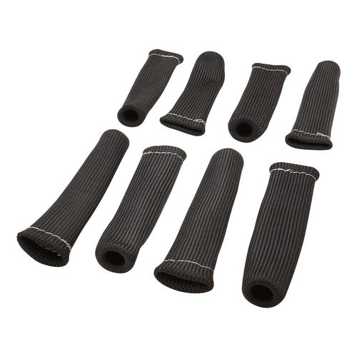Proflow Spark Plug Boot Heat Shields, 650 Degrees Celsius, Black, 1 in. i.d., 6 in Length, Set of 8