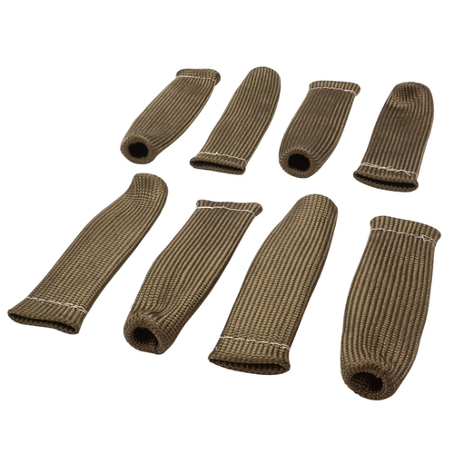 Proflow Spark Plug Boot Heat Shields, Lava Rock, 640°C, Natural, 1 in. i.d., 8 in Length, Set of 8